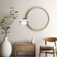 Pendelleuchte Glas Metall E27 Ø30 cm Weiß...
