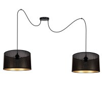 H&auml;ngelampe Spider Schwarz Gold E27 2-flmg L:200 cm gro&szlig;