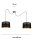 Hängelampe Spider Schwarz Gold E27 2-flmg L:200 cm groß