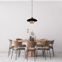 Hängelampe Glas in Honig Metall Schwarz Ø30...