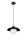 Suspension verre métal E27 Ø30 cm noir anti-éblouissement