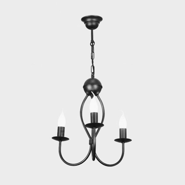 Schwarzer Kronleuchter Metall B:36 cm E14 Klassisch
