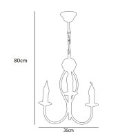 Schwarzer Kronleuchter Metall B:36 cm E14 Klassisch