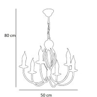 Schwarzer Kronleuchter Metall 6-flammig E14 Klassisch