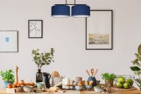 Blendarme Lampe de plafonnier Tissu Noir Bleu Blanc E27...