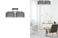 Blendarme Lampe de plafonnier Tissu Noir Graphite E27...