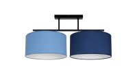 Lampe de plafonnier confortable Tissu bleu E27 L:70 cm...