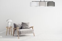 Plafonnier Tissu Blanc Ecru Graphite E27 L:100 cm