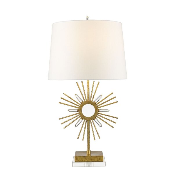 Design Tischleuchte in Gold Weiß dekorativ 78 cm