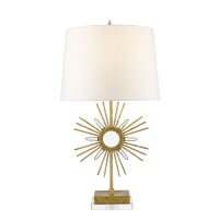 Lampe de table design or blanc décoratif 78 cm