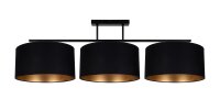 Plafonnier confortable Tissu Noir Or E27 100 cm