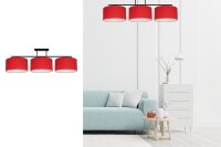 Plafonnier confortable Tissu Noir Rouge E27 100 cm