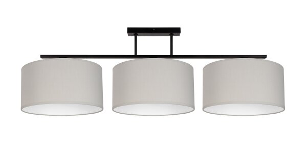 Lampe de plafonnier Tissu Noir Gris Blanc E27 100 cm
