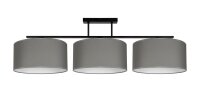 Lampe de plafonnier confortable tissu graphite blanc E27...
