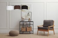 Lampe à suspendre tissu blanc marron noir E27 100...