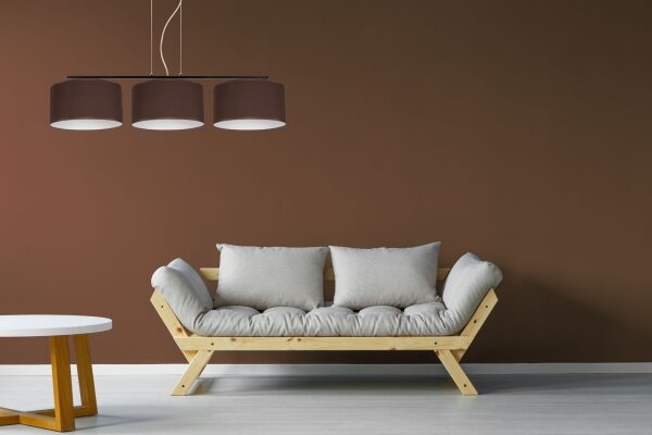 Confortable lampe à suspendre Tissu Noir Marron E27 L:100 cm