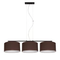Gem&uuml;tliche H&auml;ngelampe Stoff Schwarz Braun E27 L:100 cm