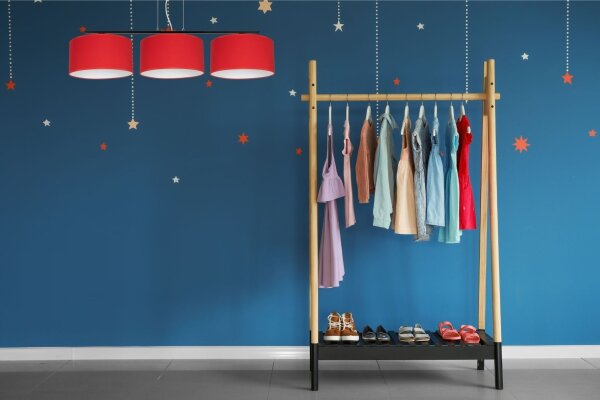 Gemütliche Hängelampe Stoff Schwarz Rot E27 L:100 cm