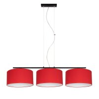 Gem&uuml;tliche H&auml;ngelampe Stoff Schwarz Rot E27 L:100 cm