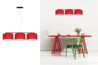 Confortable lampe à suspendre Tissu Noir Rouge E27...