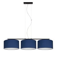 Blendarme H&auml;ngelampe Stoff Schwarz Blau E27 L:100 cm