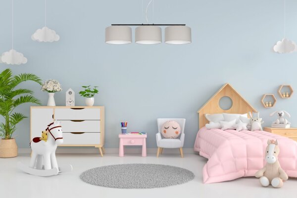 Blendarme Suspension Tissu Noir Gris E27 L:100 cm