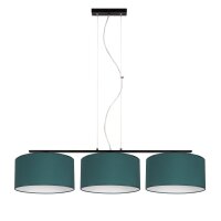 Blendarme Pendelleuchte Stoff Schwarz Gr&uuml;n E27 L:100 cm