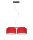 Tissu Lampe à suspendre faible éblouissement Rouge Blanc E27 70 cm de long