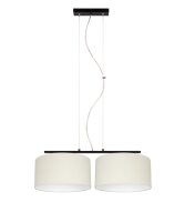 Suspension allongée 2 flammes tissu noir...