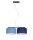 Lampe à suspendre allongée Tissu Noir Bleu E27 L:70 cm