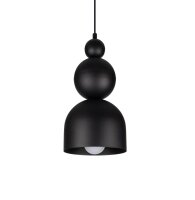 Schwarze Hängelampe Metall Loft Design E27 B:17 cm rund