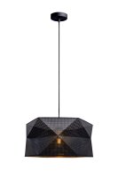 Moderne Hängelampe Stoff blendarm E27 L:70 Schwarz