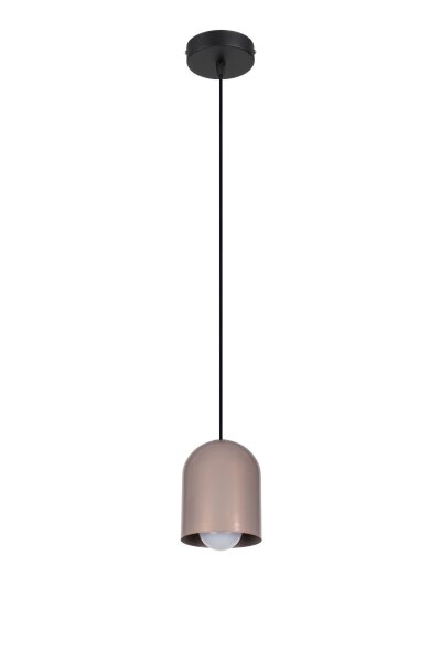 Suspension ronde métal noir rose E27 Ø11 cm Loft