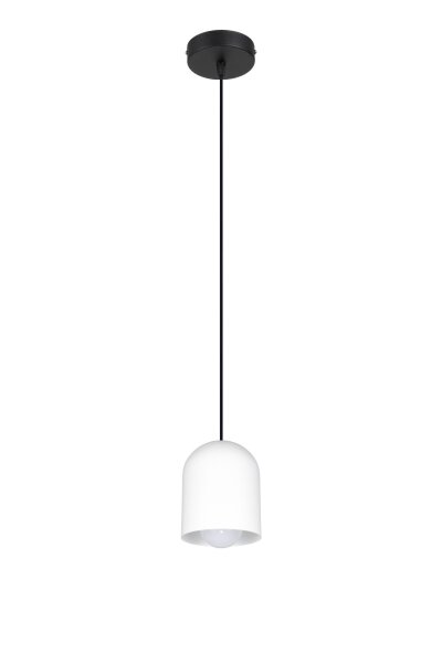 Suspension ronde métal noir blanc E27 Ø11 cm Loft