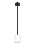 Suspension ronde métal noir blanc E27 Ø11...
