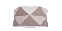 Suspension Abat-jour en tissu blanc marron faible...