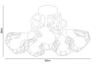 Lampe de plafonnier noire métal fil E27 L:60 cm...