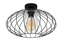 Deckenlampe Metall E27 rund Ø34 cm Schwarz Retro...