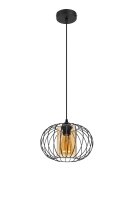 Lampe &agrave; suspendre E27 ronde &Oslash;25 cm noir...