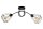 Schwarze Deckenlampe Retro Metall E27 L:90 cm 2-flammig
