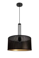 Dekorative Hängelampe Metall B:40 cm E27 Schwarz Gold