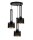 Lampe à suspendre décorative en métal 3-flamme E27 noir or
