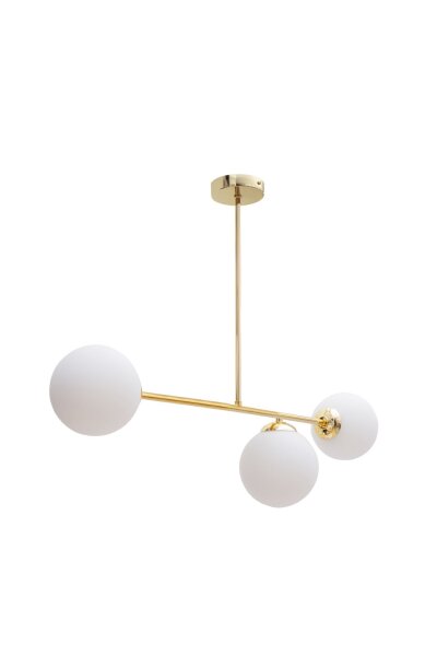 Goldene Deckenlampe Glaskugeln blendarm E27 Metall