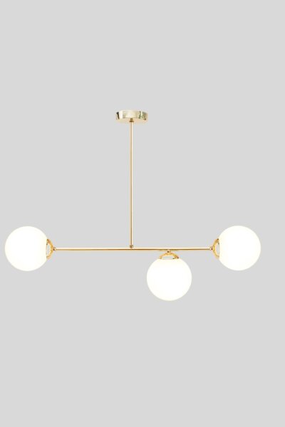 Goldene Deckenlampe Glaskugeln blendarm E27 Metall