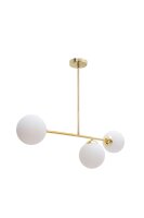 Goldene Deckenlampe Glaskugeln blendarm E27 Metall