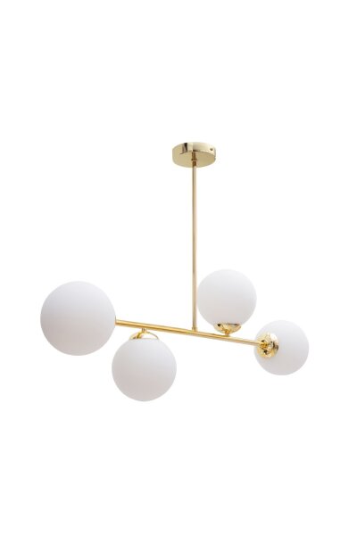 Lampe de plafonnier doré Boules de verre à faible éblouissement 4-flmg métal