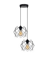 Loft H&auml;ngeleuchte Schwarz Metall B:20 cm E27 dekorativ