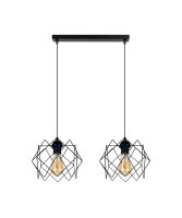 Lampe à suspension allongée Loft Noir...