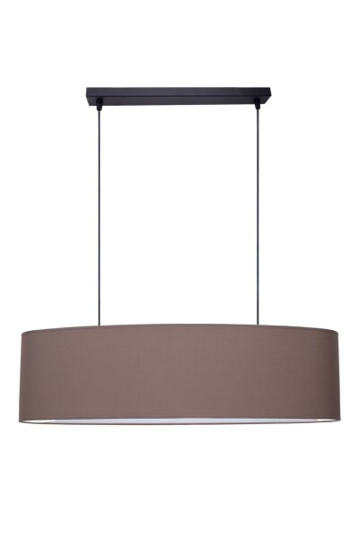 Gemütliche Hängelampe Stoff Braun 2-flammig E27 70 cm