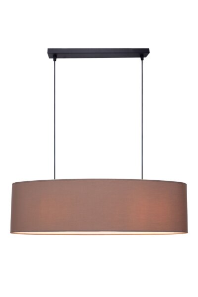 Gemütliche Hängelampe Stoff Braun 2-flammig E27 70 cm